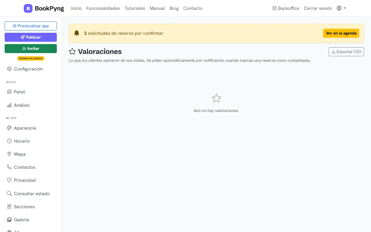 Las valoraciones de los clientes.